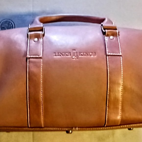 Links and Kings Tan Leather Club Duffle - Picture 1 of 8